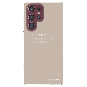 Picasee silikónový prehľadný obal pre Samsung Galaxy S22 Ultra 5G - Positive Vibes