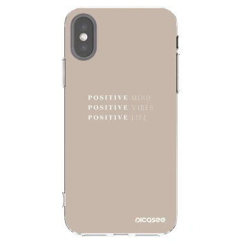 Picasee silikónový prehľadný obal pre Apple iPhone X/XS - Positive Vibes