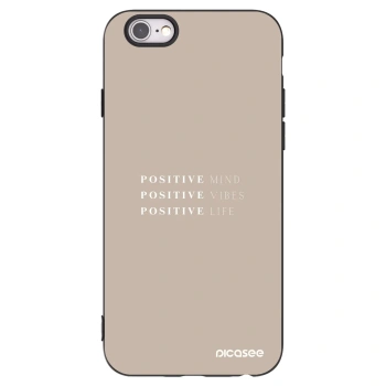 Picasee silikónový čierny obal pre Apple iPhone 6/6S - Positive Vibes