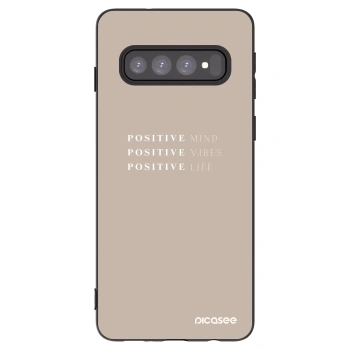 Picasee silikónový čierny obal pre Samsung Galaxy S10 G973 - Positive Vibes