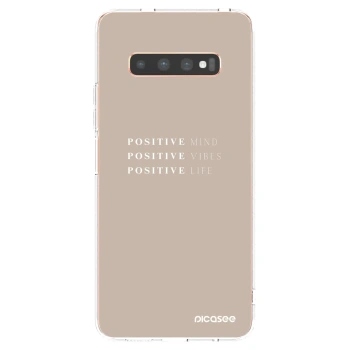 Picasee silikónový prehľadný obal pre Samsung Galaxy S10 Plus G975 - Positive Vibes