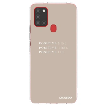 Picasee silikónový prehľadný obal pre Samsung Galaxy A21s - Positive Vibes
