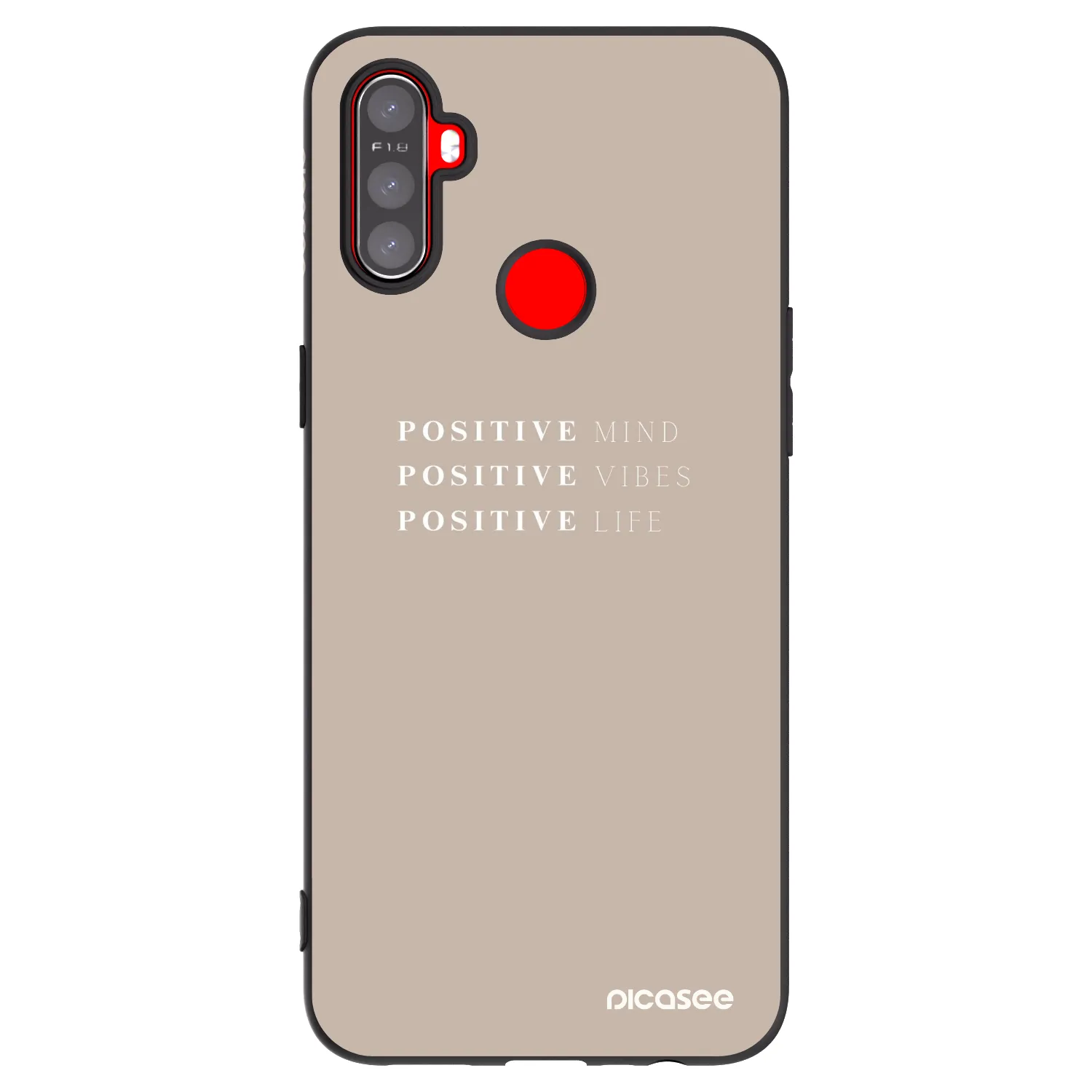 Picasee silikónový čierny obal pre Realme C3 - Positive Vibes