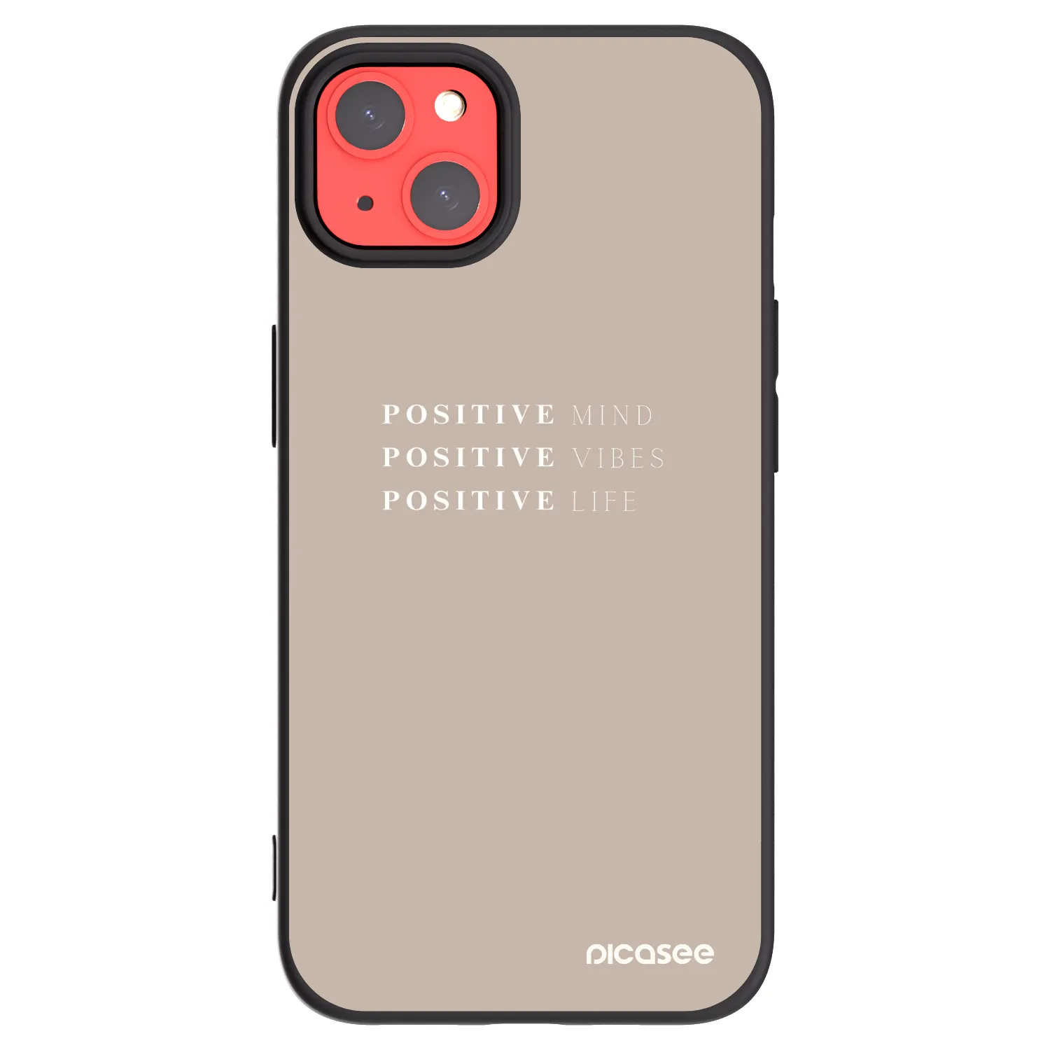 Silikónový čierny obal pre Apple iPhone 13 - Positive Vibes
