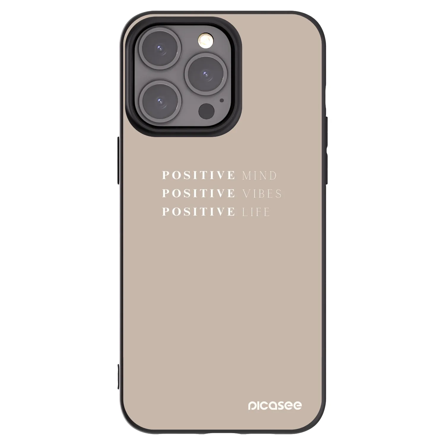 Silikónový čierny obal pre Apple iPhone 15 Pro Max - Positive Vibes