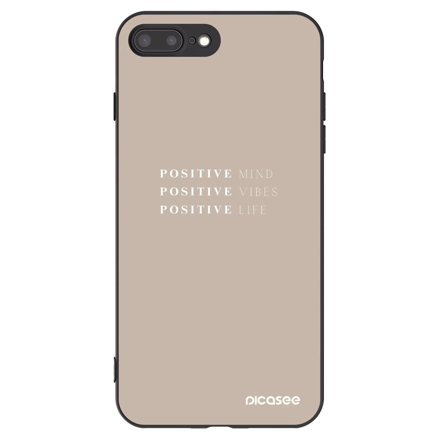 Picasee silikónový čierny obal pre Apple iPhone 7 Plus - Positive Vibes
