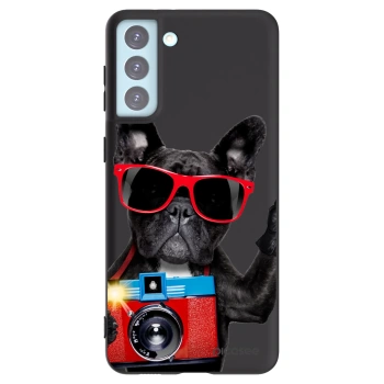 Picasee silikónový čierny obal pre Samsung Galaxy S21+ 5G G996F - Francúzsky Buldoček