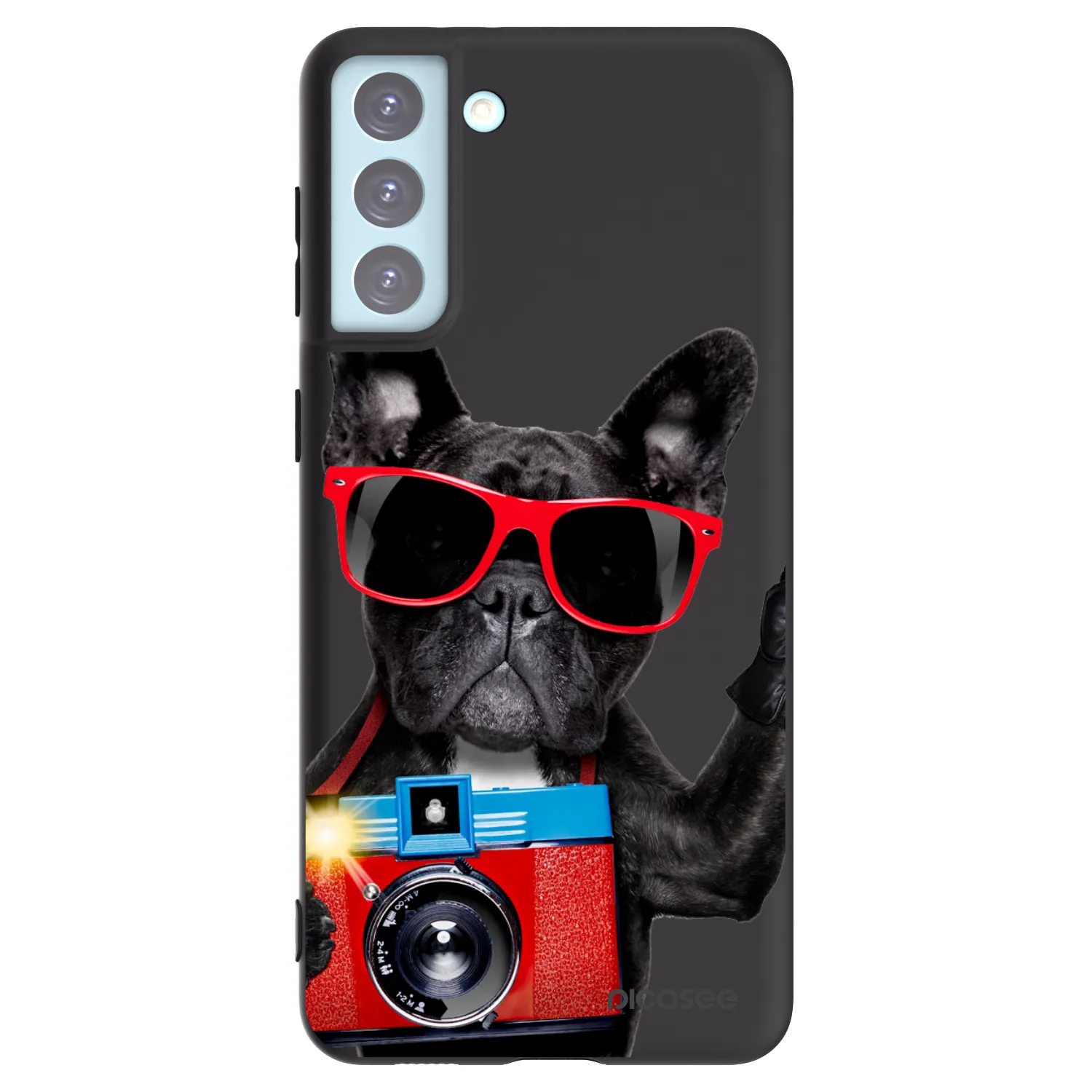 Picasee silikónový čierny obal pre Samsung Galaxy S21+ 5G G996F - Francúzsky Buldoček