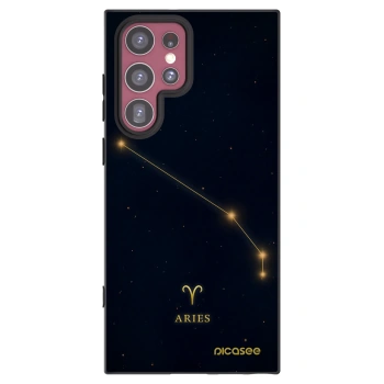 Picasee silikónový čierny obal pre Samsung Galaxy S22 Ultra 5G - ARIES