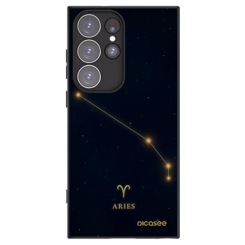 Picasee silikónový čierny obal pre Samsung Galaxy S23 Ultra 5G - ARIES