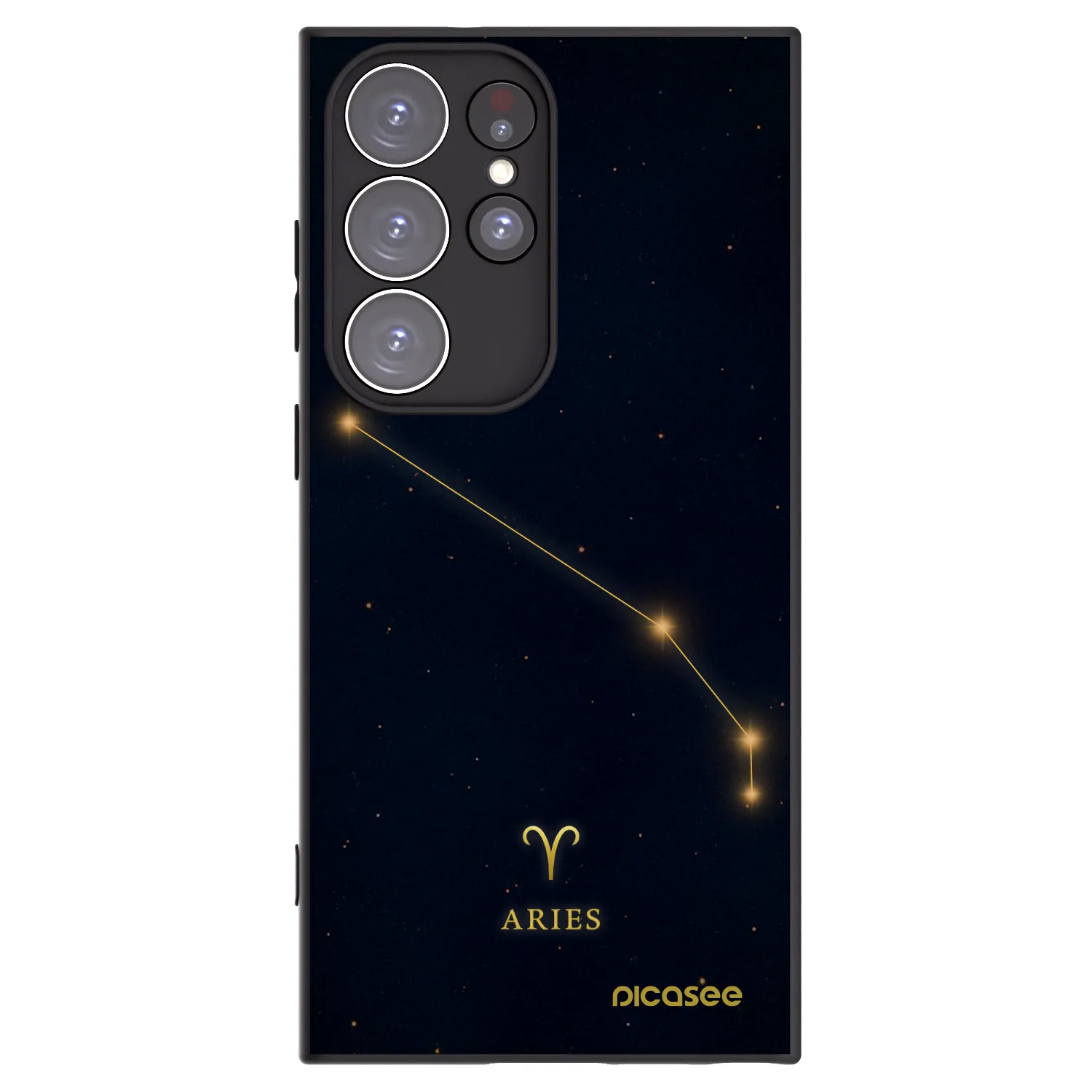 Picasee silikónový čierny obal pre Samsung Galaxy S23 Ultra 5G - ARIES