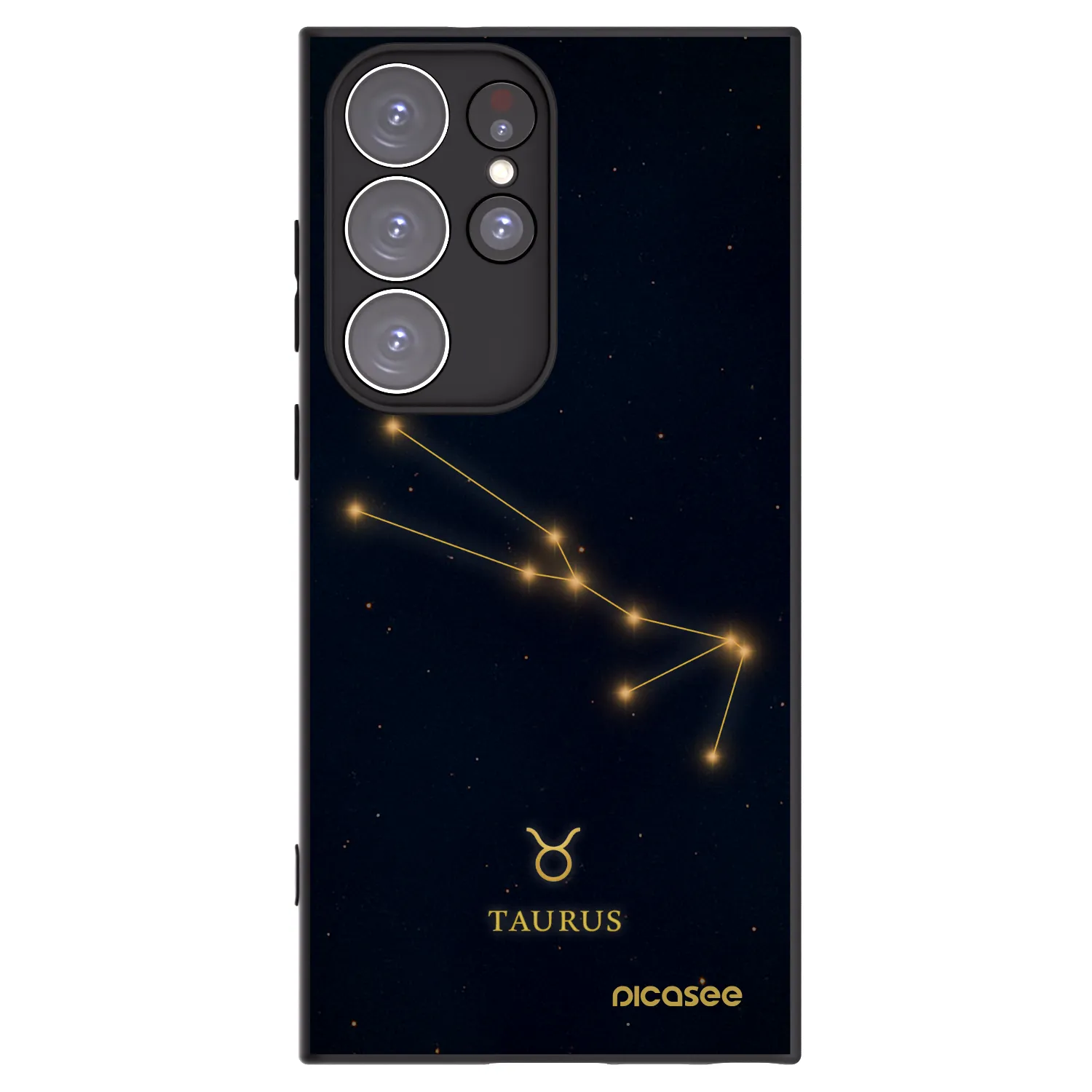 Picasee silikónový čierny obal pre Samsung Galaxy S23 Ultra 5G - TAURUS