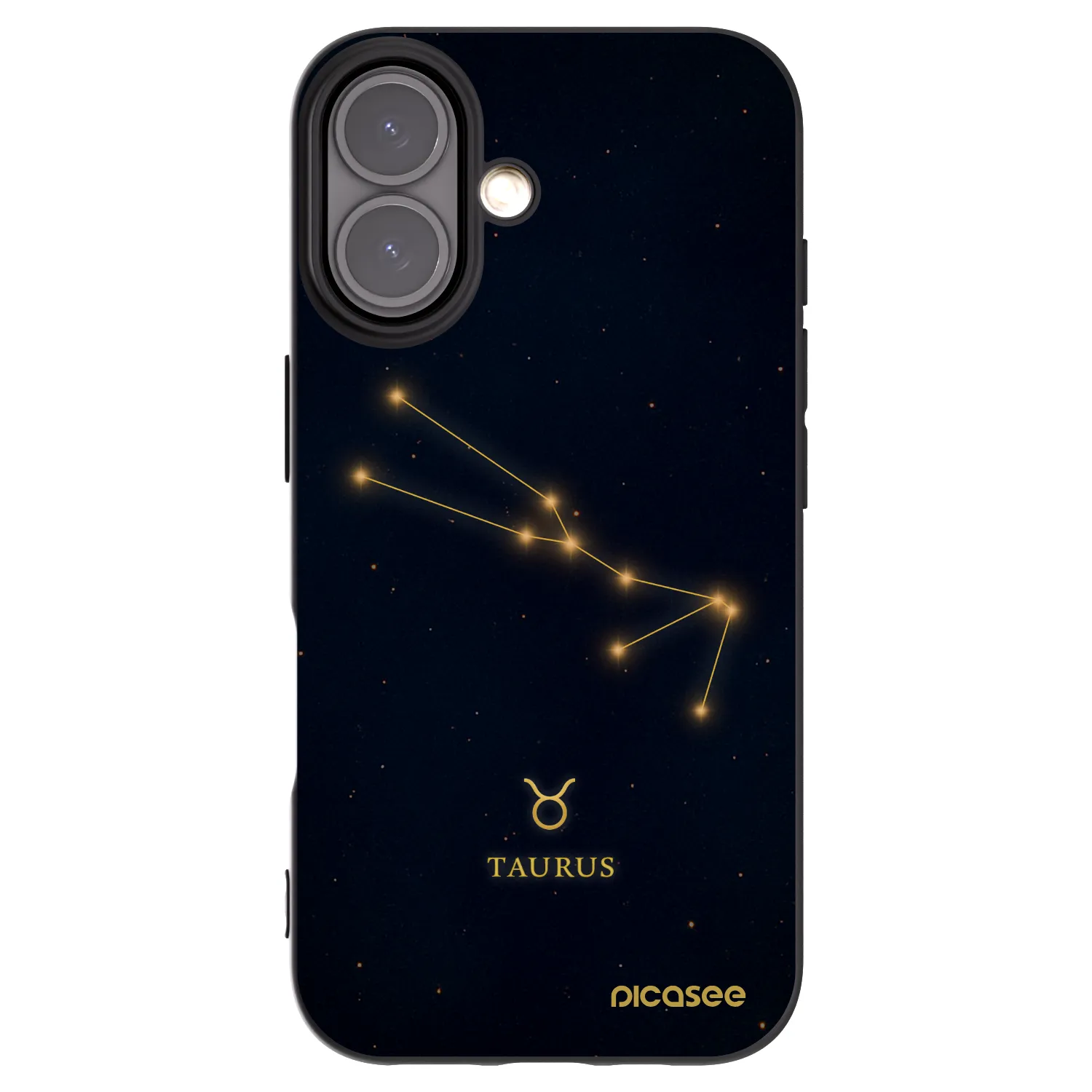 Picasee silikónový čierny obal pre Apple iPhone 16 - TAURUS