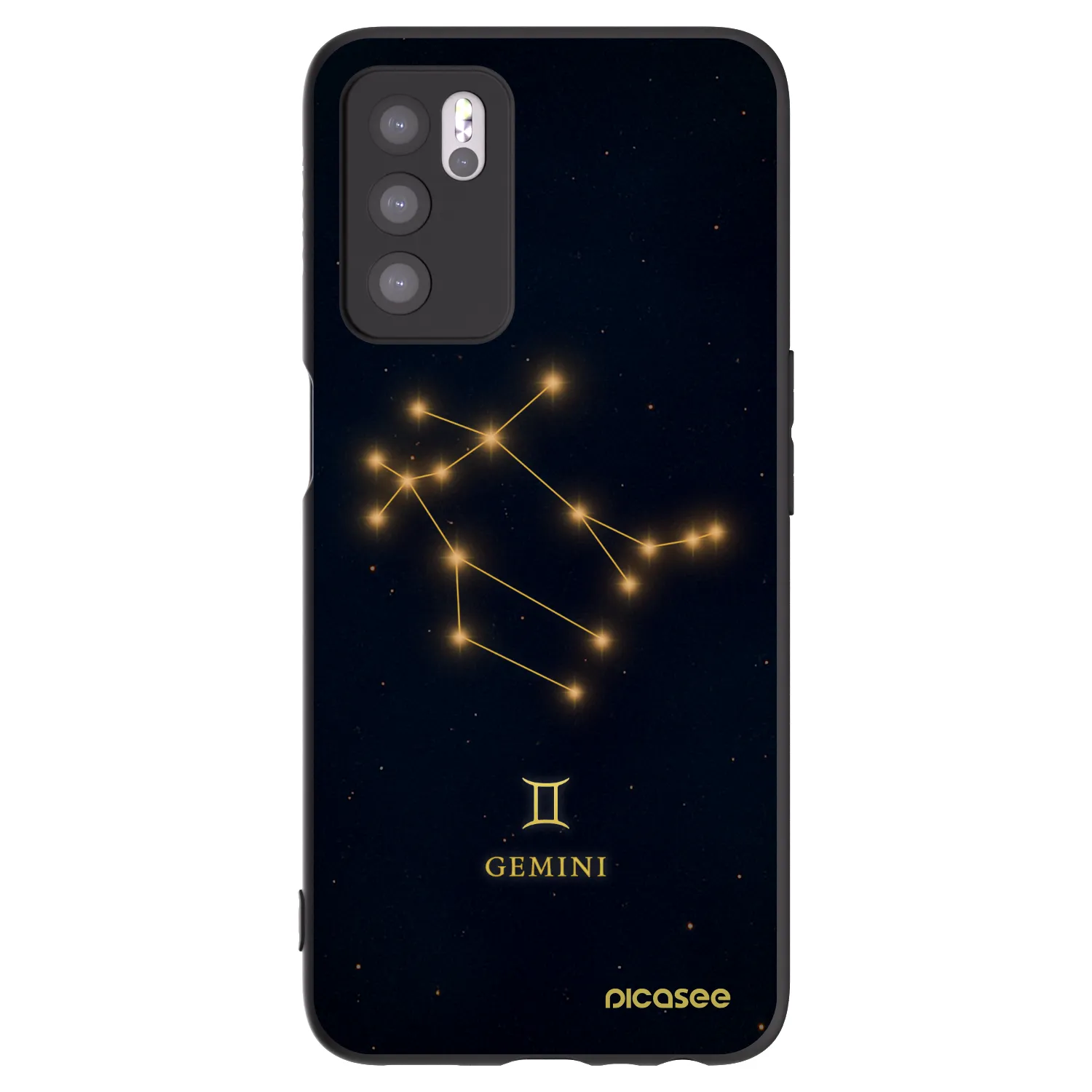 Picasee silikónový čierny obal pre OPPO A16s - GEMINI