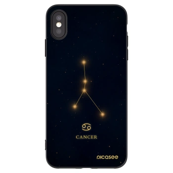 Picasee silikónový čierny obal pre Apple iPhone XS Max - CANCER