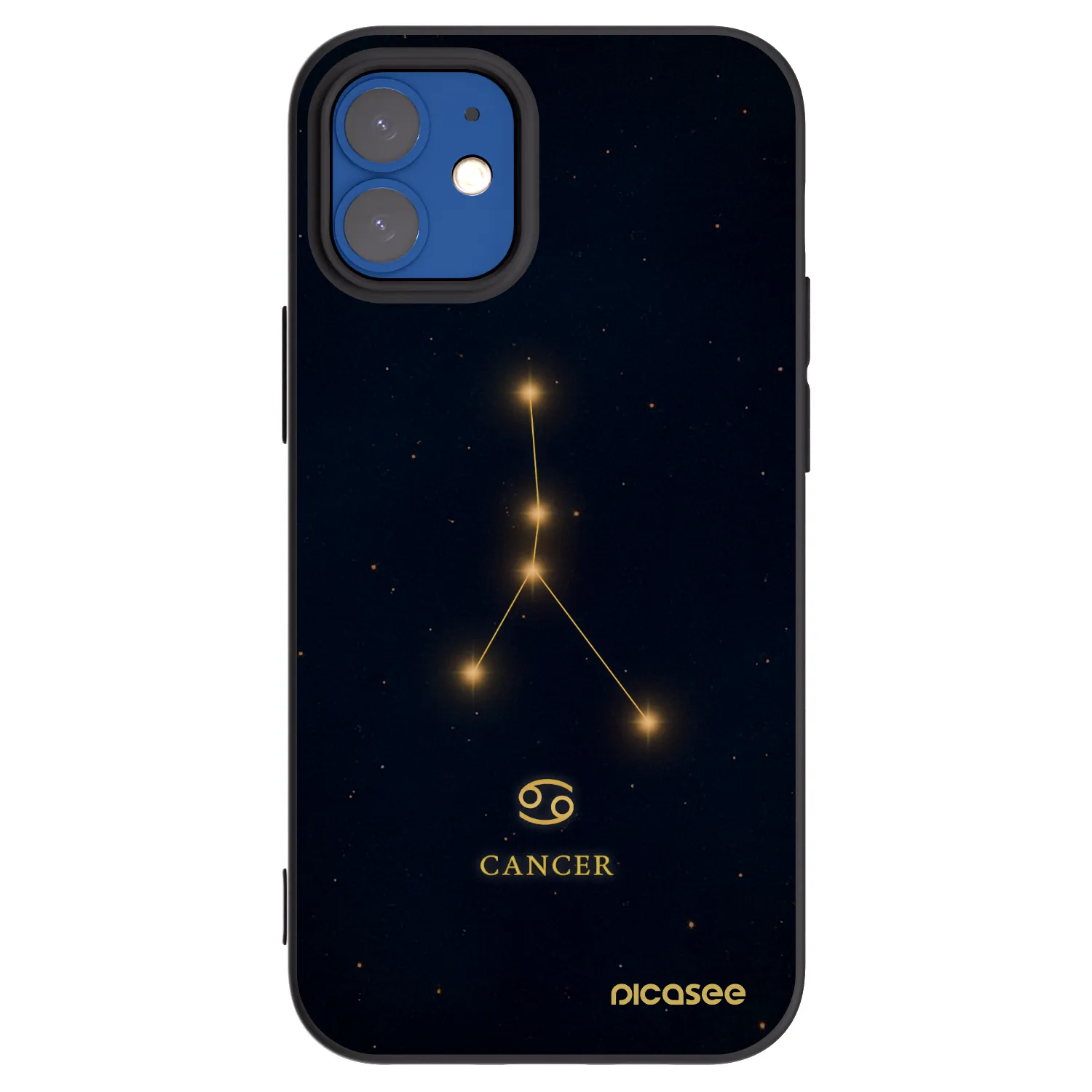 Picasee silikónový čierny obal pre Apple iPhone 12 mini - CANCER