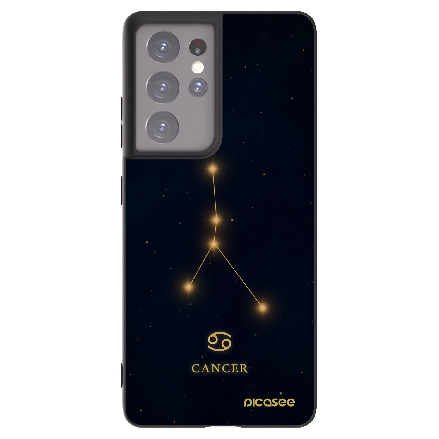 Picasee silikónový čierny obal pre Samsung Galaxy S21 Ultra 5G G998B - CANCER