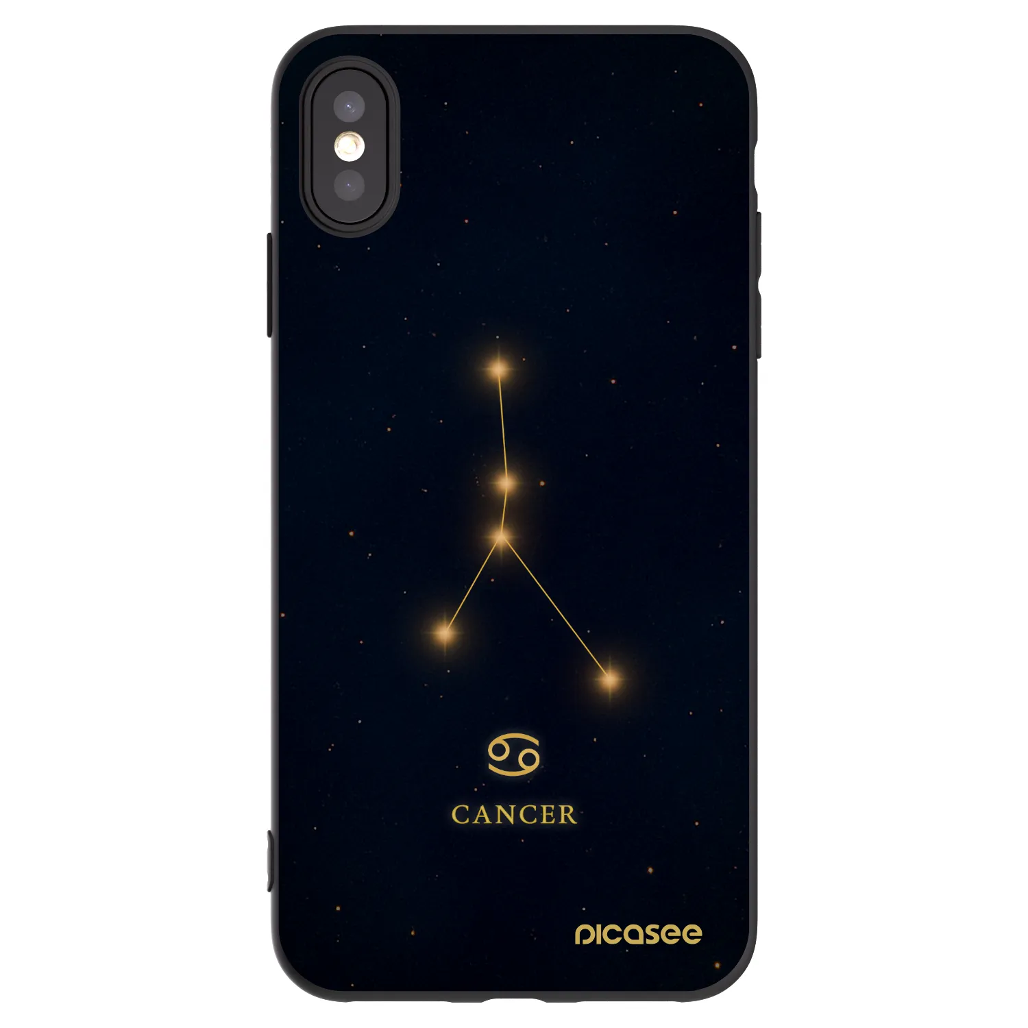 Picasee silikónový čierny obal pre Apple iPhone XS Max - CANCER
