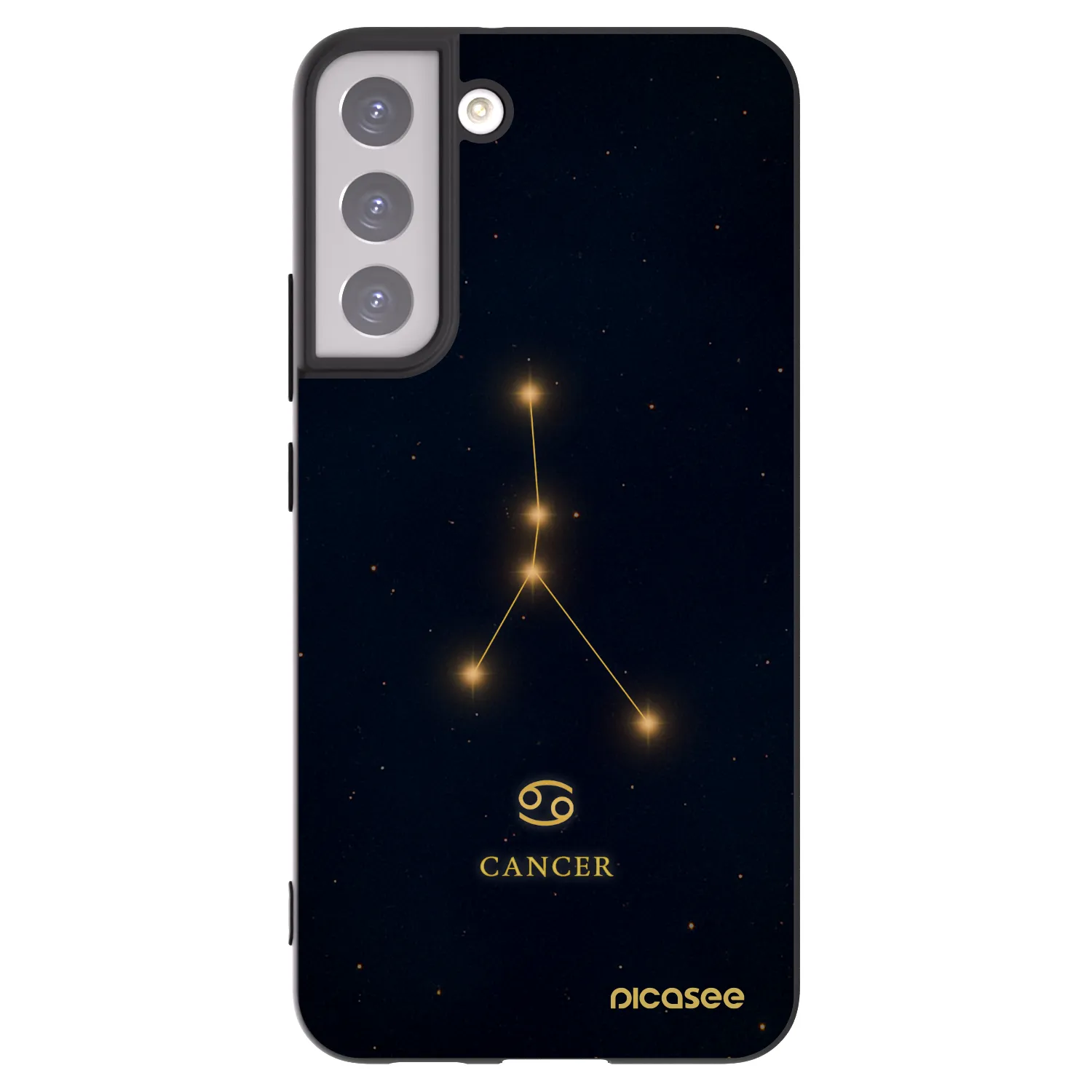 Picasee silikónový čierny obal pre Samsung Galaxy S22+ 5G - CANCER