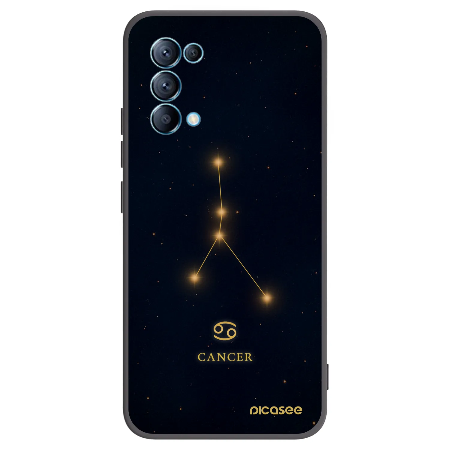 Picasee silikónový čierny obal pre OPPO A16s - CANCER