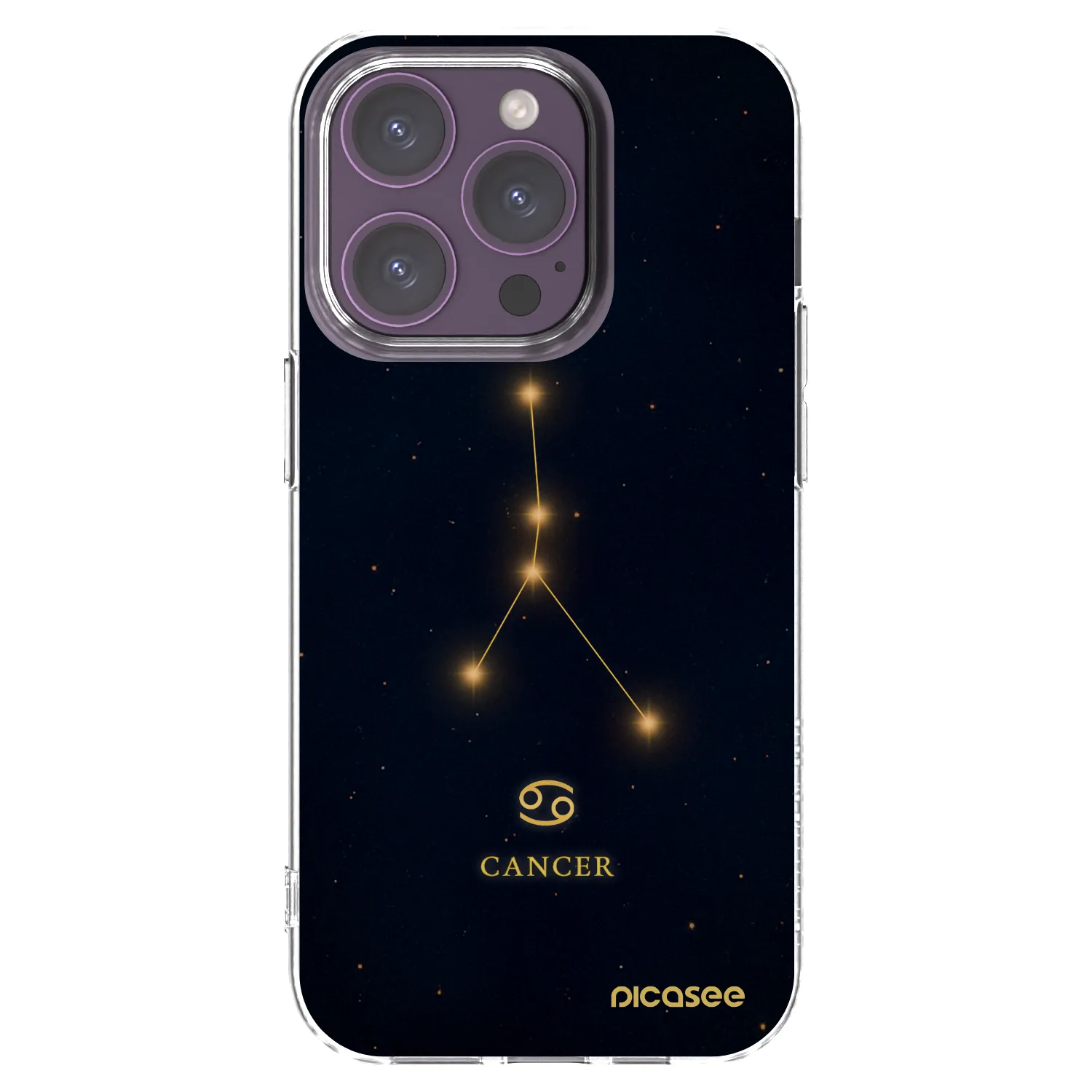 Picasee silikónový prehľadný obal pre Apple iPhone 14 Pro - CANCER