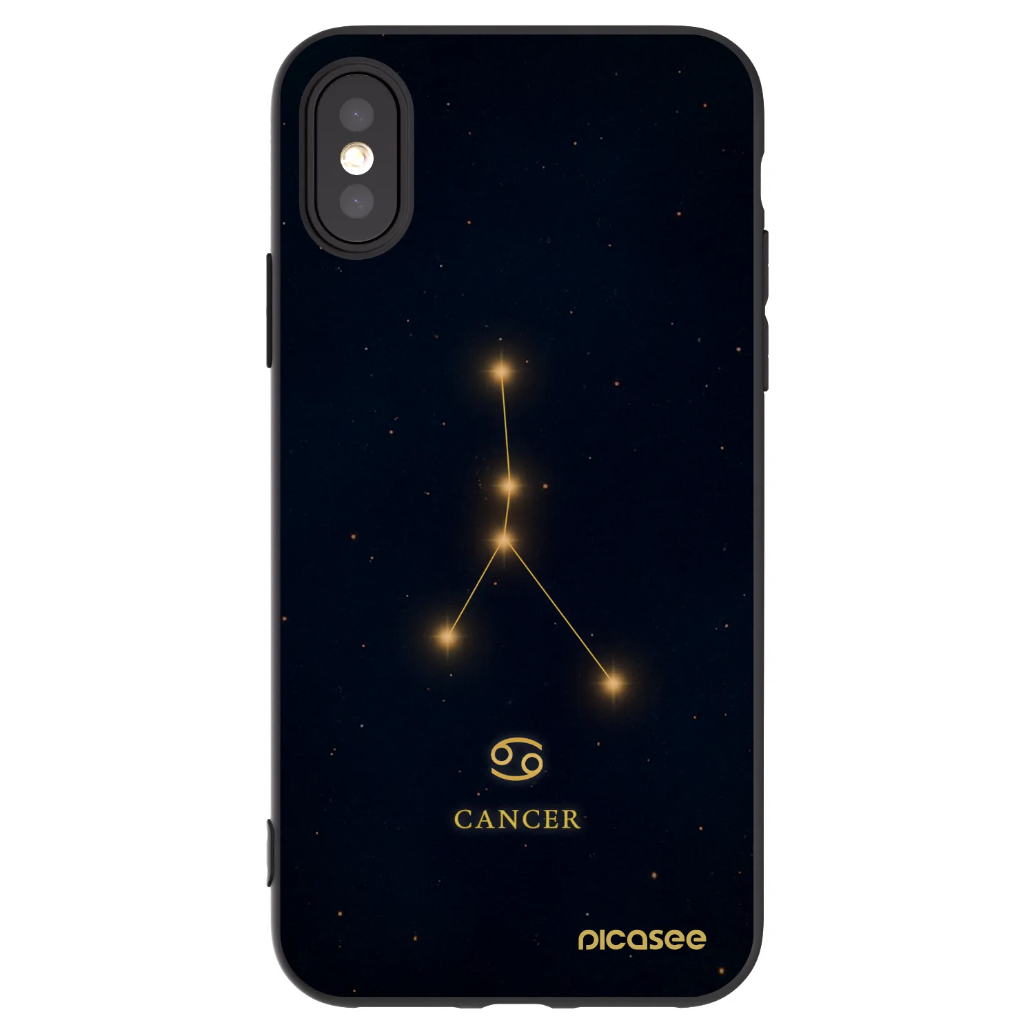 Picasee silikónový čierny obal pre Apple iPhone X/XS - CANCER