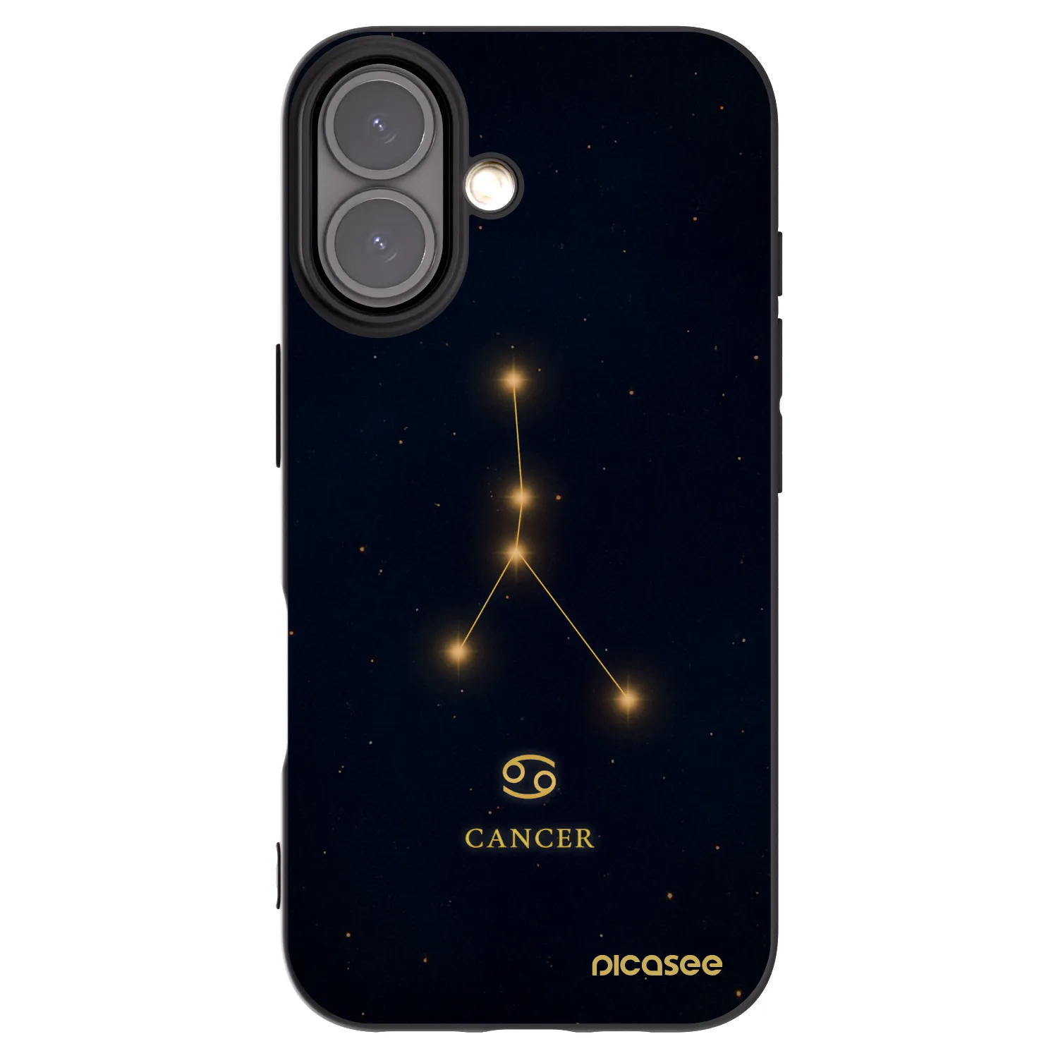 Picasee silikónový čierny obal pre Apple iPhone 16 - CANCER