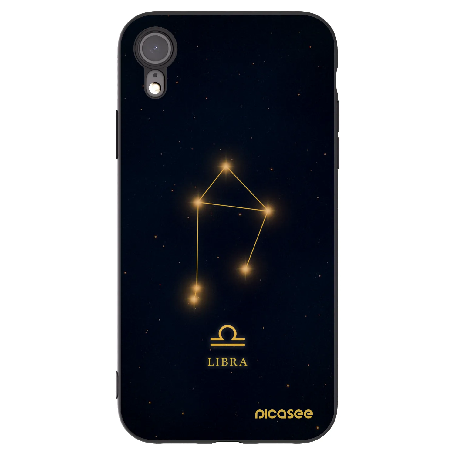 Picasee silikónový čierny obal pre Apple iPhone XR - LIBRA