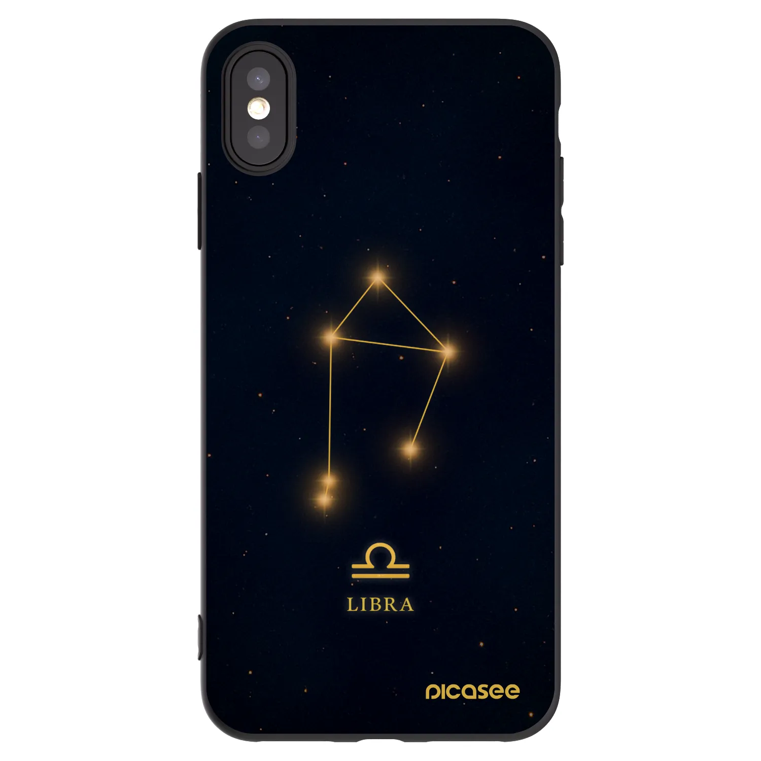 Picasee silikónový čierny obal pre Apple iPhone XS Max - LIBRA