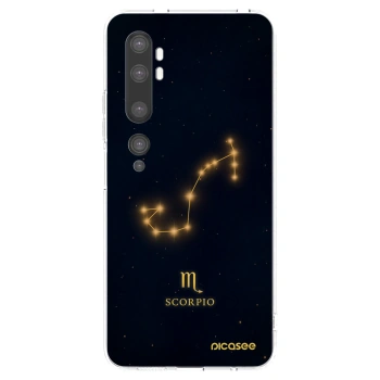 Picasee silikónový prehľadný obal pre Xiaomi Mi Note 10 (Pro) - SCORPIO