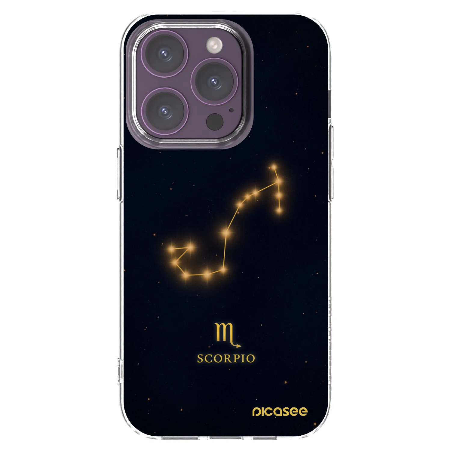 Picasee silikónový prehľadný obal pre Apple iPhone 14 Pro - SCORPIO