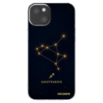 Picasee silikónový prehľadný obal pre Apple iPhone 15 Plus - SAGITTARIUS