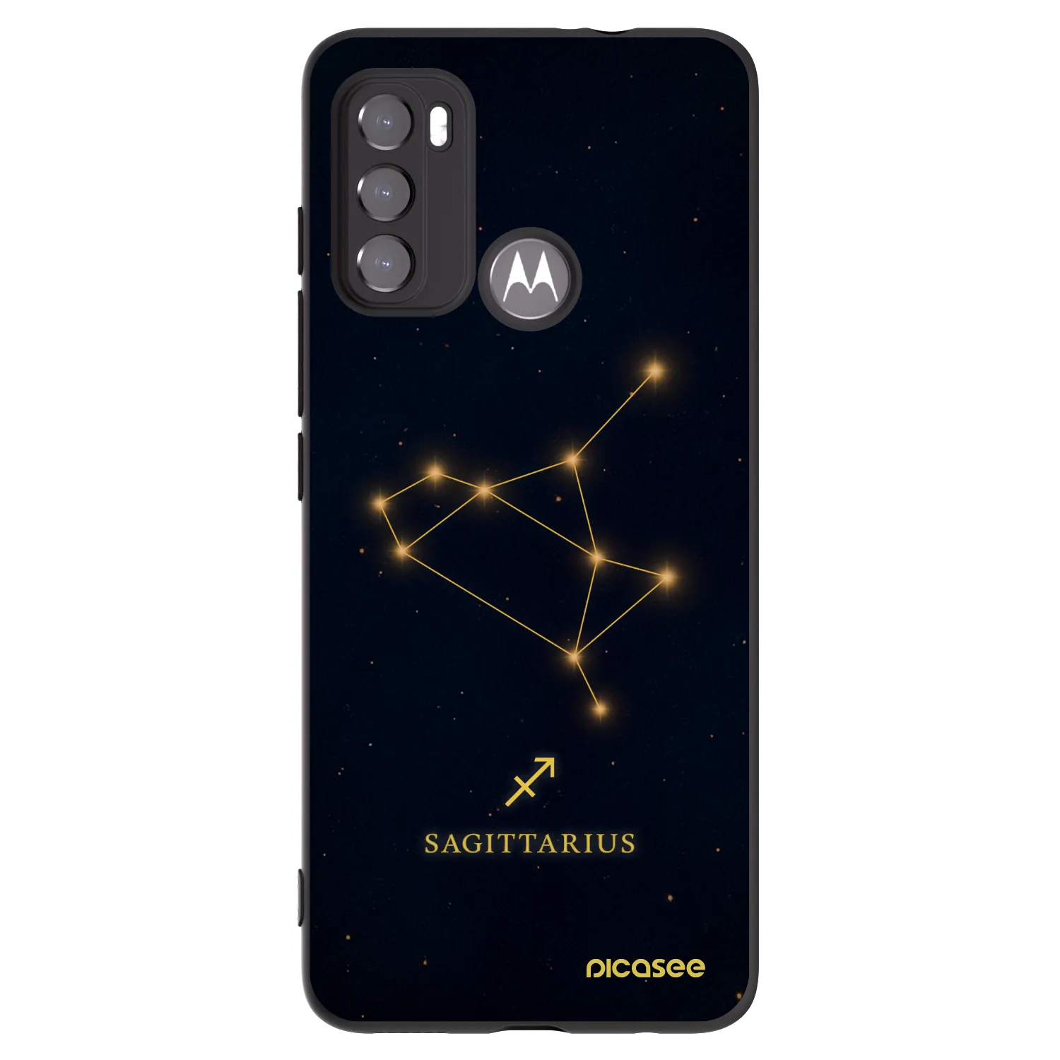 Picasee silikónový čierny obal pre Motorola Moto G60 - SAGITTARIUS