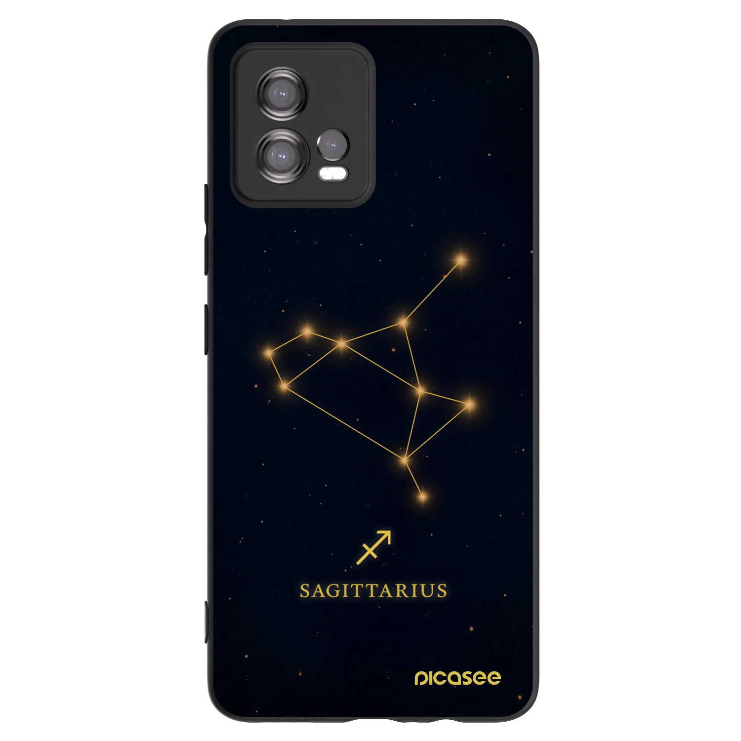 Picasee silikónový čierny obal pre Motorola Moto G72 - SAGITTARIUS