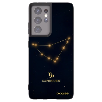 Picasee silikónový čierny obal pre Samsung Galaxy S21 Ultra 5G G998B - CAPRICORN