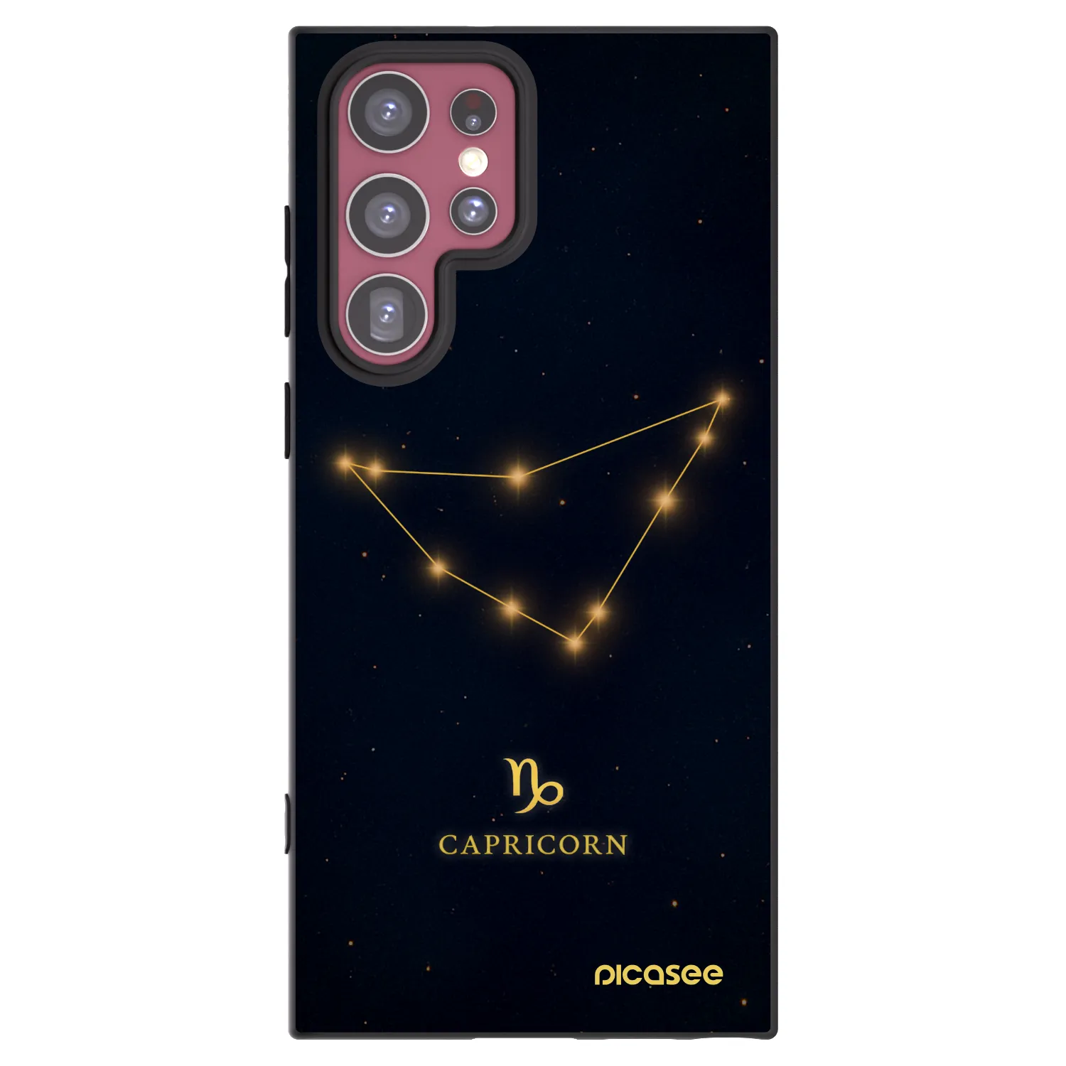 Picasee silikónový čierny obal pre Samsung Galaxy S22 Ultra 5G - CAPRICORN