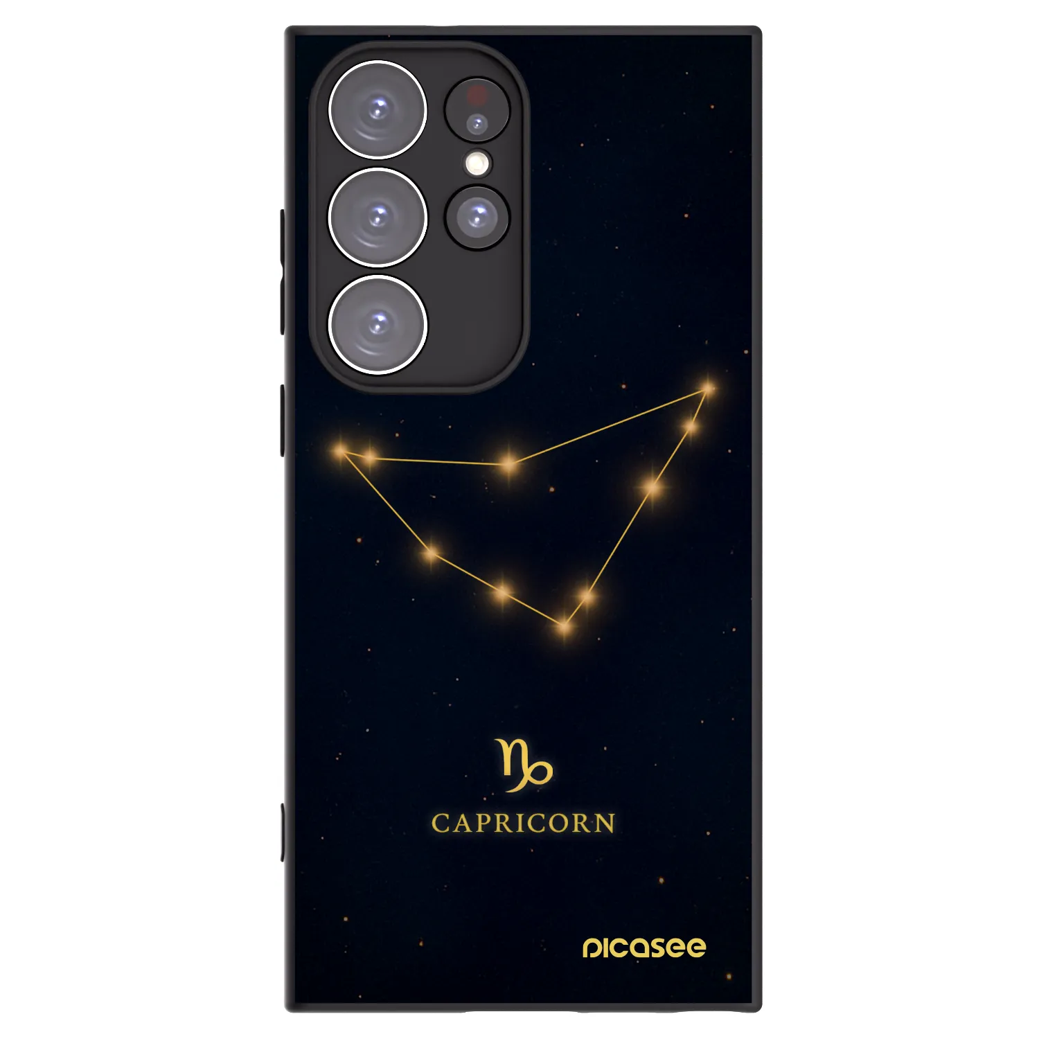 Picasee silikónový čierny obal pre Samsung Galaxy S23 Ultra 5G - CAPRICORN