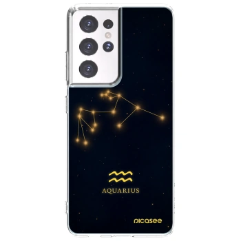 Picasee silikónový prehľadný obal pre Samsung Galaxy S21 Ultra 5G G998B - AQUARIUS