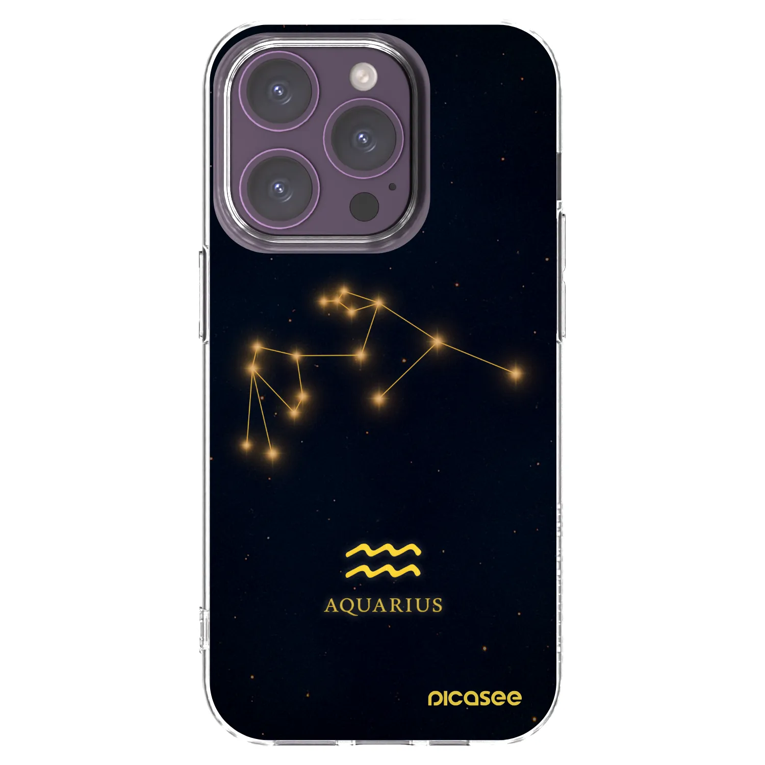 Picasee silikónový prehľadný obal pre Apple iPhone 14 Pro - AQUARIUS