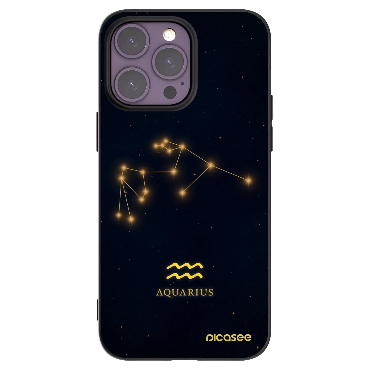 Picasee silikónový čierny obal pre Apple iPhone 14 Pro Max - AQUARIUS