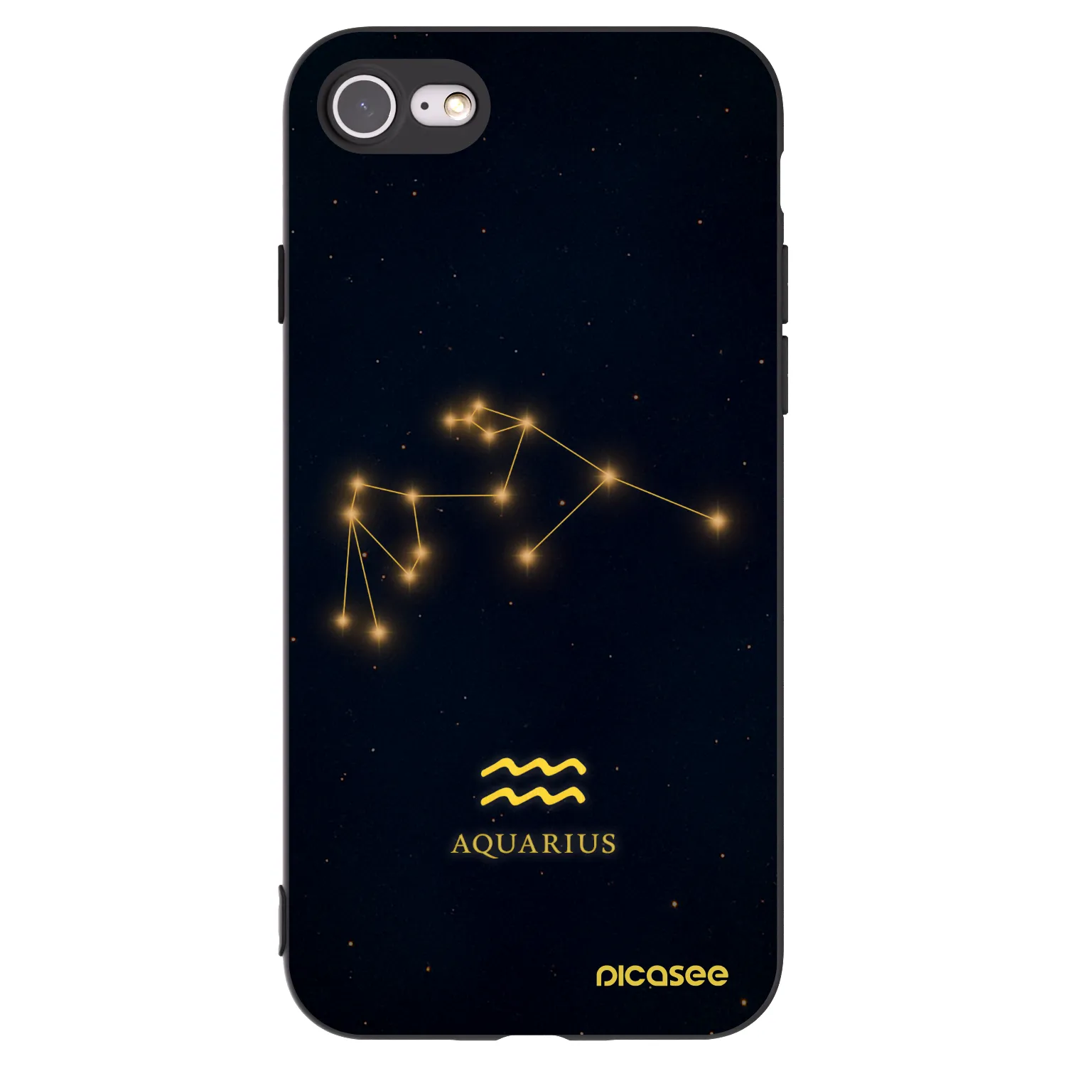 Picasee silikónový čierny obal pre Apple iPhone SE 2020 - AQUARIUS