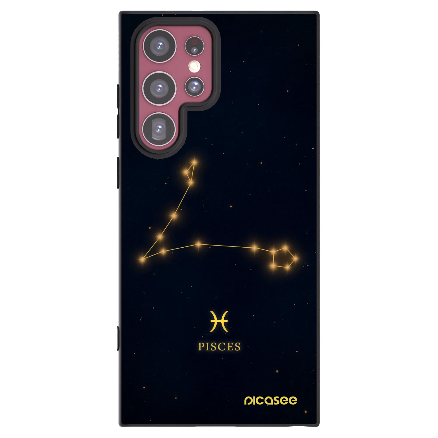 Picasee silikónový čierny obal pre Samsung Galaxy S22 Ultra 5G - PISCES