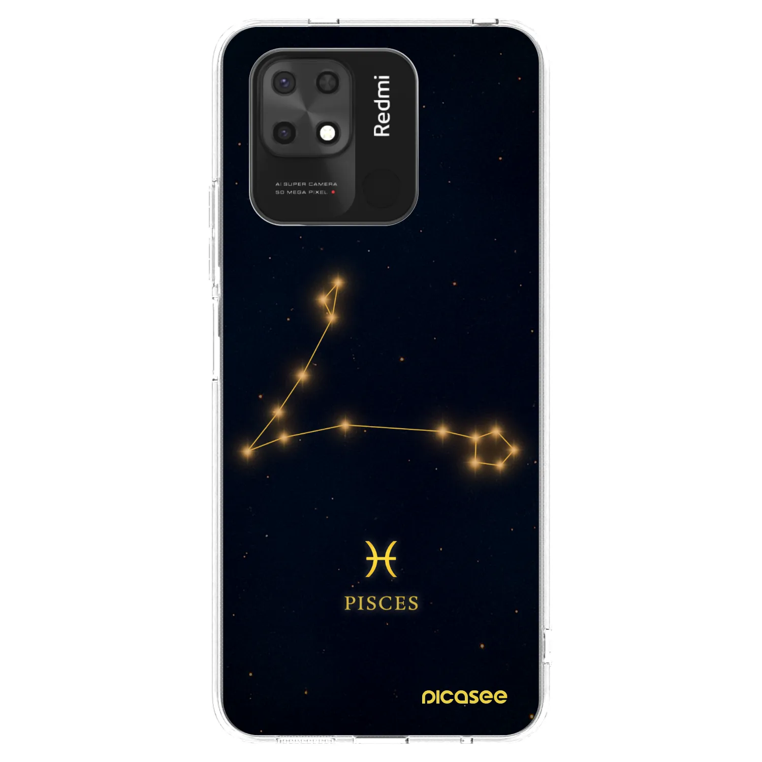 Silikónový prehľadný obal pre Xiaomi Redmi 10C - PISCES