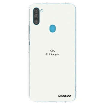 Picasee silikónový prehľadný obal pre Samsung Galaxy M11 - Girl, do it for you