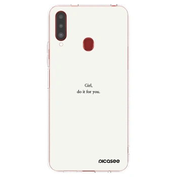 Picasee silikónový prehľadný obal pre Samsung Galaxy A20s - Girl, do it for you