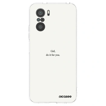 Picasee silikónový prehľadný obal pre Xiaomi Poco F3 - Girl, do it for you