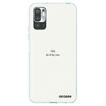 Picasee silikónový prehľadný obal pre Xiaomi Redmi Note 10 5G - Girl, do it for you
