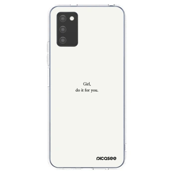 Picasee silikónový prehľadný obal pre Samsung Galaxy A02s A025G - Girl, do it for you