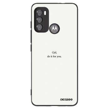 Picasee silikónový čierny obal pre Motorola Moto G60 - Girl, do it for you