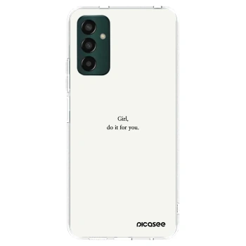 Picasee silikónový prehľadný obal pre Samsung Galaxy M13 M135F - Girl, do it for you